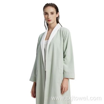 Double Layer Bathrobe with Piping for Adults